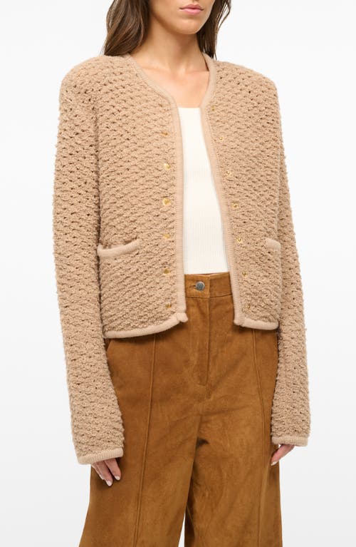 Shop Staud Lisson Sweater Jacket In Camel