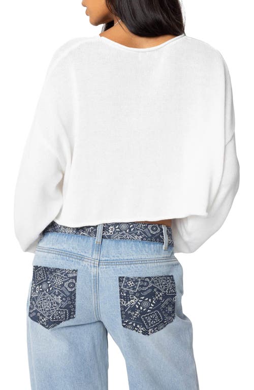 Shop Edikted Shyrah Oversize Knit Crop Top In White