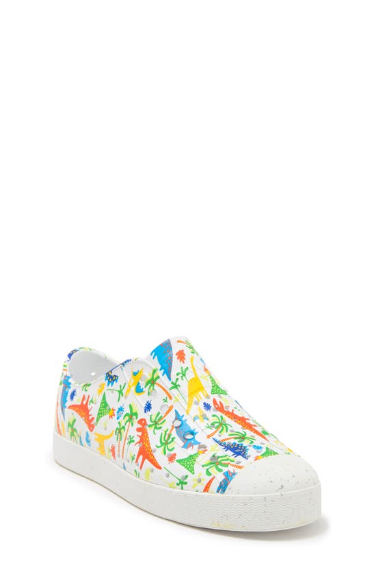Native Shoes Kids' Jefferson Pineapple Print Water Friendly Vegan Sneaker In Shlwht/ Shlwht/ Dartdino