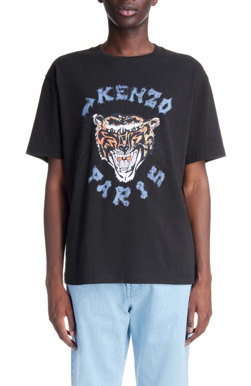 KENZO Drawn Varsity Oversize Cotton Graphic T-Shirt in Black 