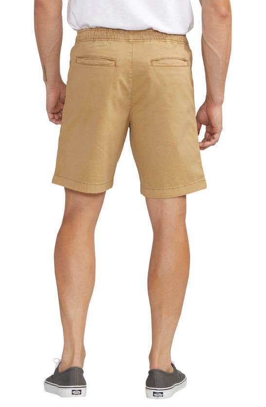 Silver Jeans Co. Pull-on Stretch Chino Shorts In Tan