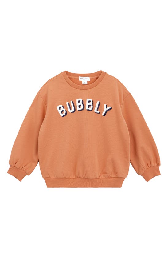 MILES THE LABEL KIDS' CHENILLE BUBBLY ORGANIC COTTON FRENCH TERRY SWEATSHIRT