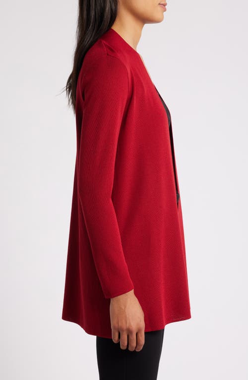 Shop Anne Klein Open Front Rib Cardigan In Titian Red