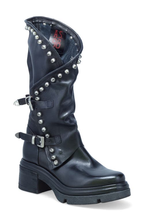 A. S.98 Easton Studded Boot in Distressed Black