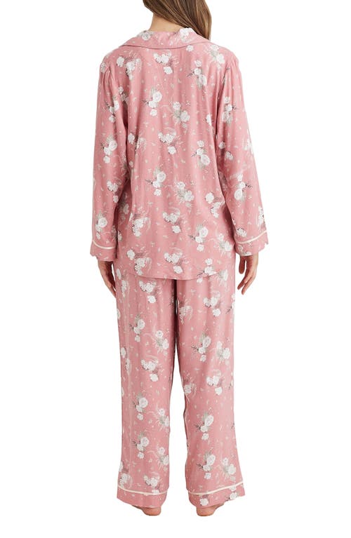 Shop Papinelle Yolly Cosy Print Pajamas In Rose Blush