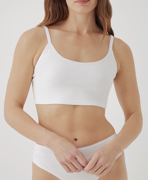 Pact Organic Cotton Everyday Strappy Scoop Bralette In White