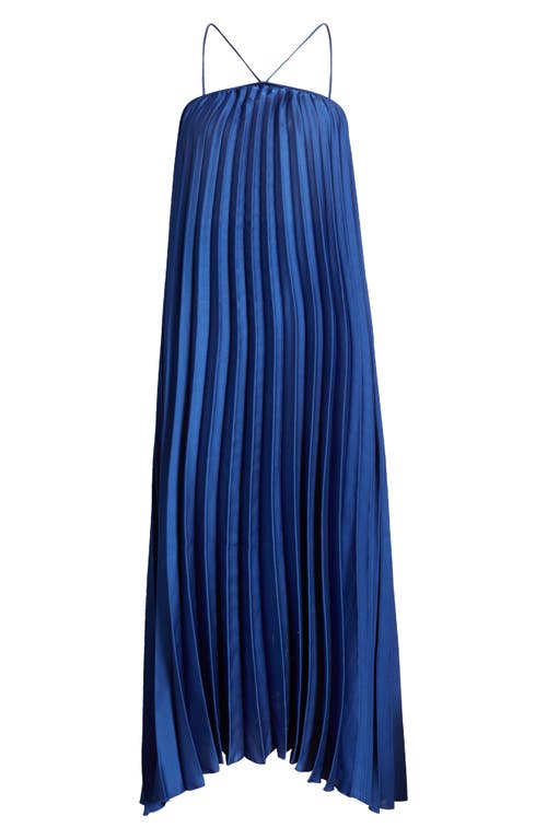 MANGO Susane Pleated Dress Medium Blue at Nordstrom,