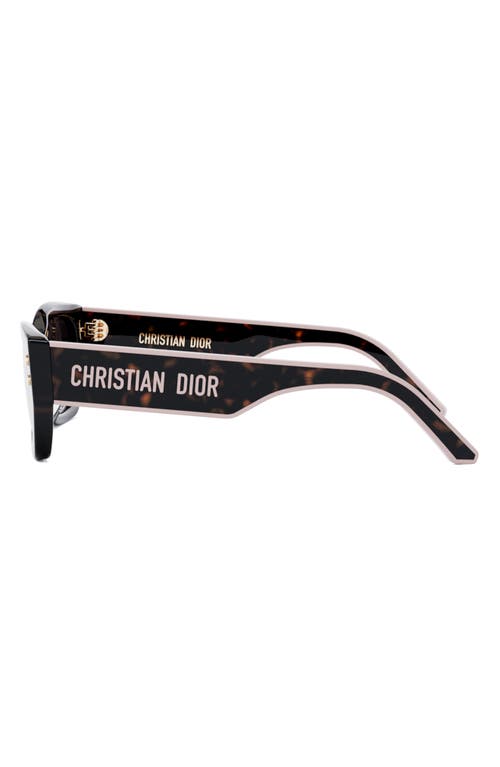 Shop Dior 'pacific S2u 53mm Square Sunglasses In Dark Havana/bordeaux