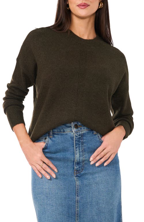 Vince Camuto Crewneck Sweater In Dark Olive