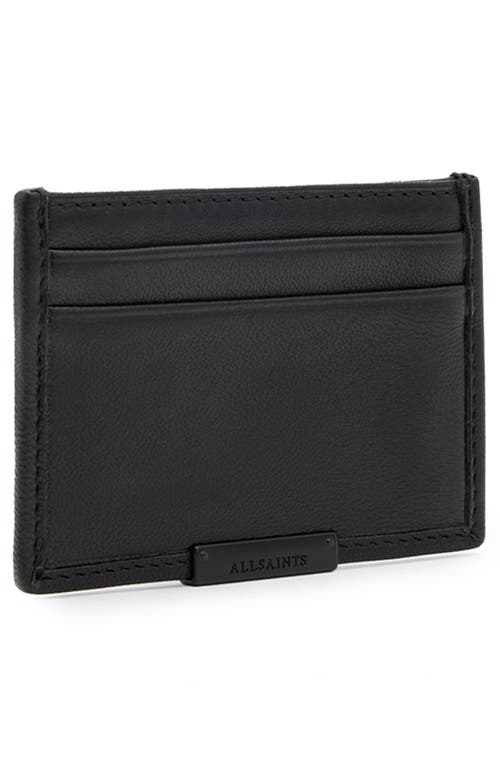 Allsaints Dove Leather Cardholder In Black