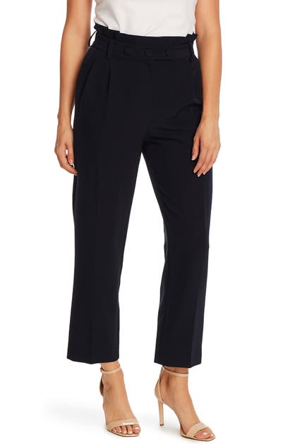 Click to view more detailed imagery on our partner's website Vince Camuto Paperbag Waist Pleat Front Trousers In Night Navy