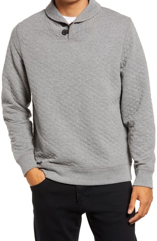 Billy Reid Diamond Quilt Shawl Collar Sweatshirt Medium Grey at