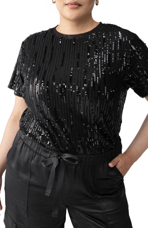 Shop Sanctuary Sequin Perfect T-shirt In Black