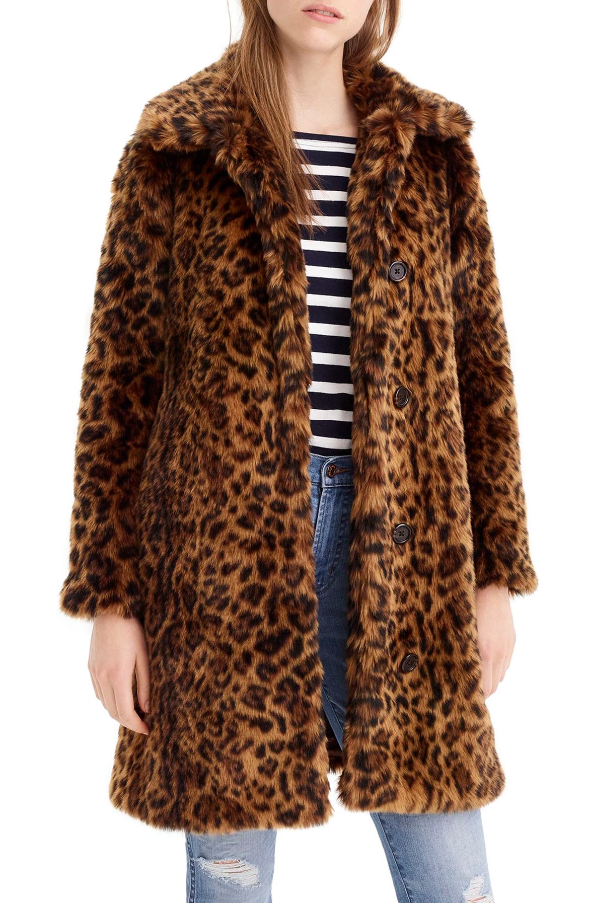 J.Crew Leopard Print Faux Fur Coat (Regular & Plus Size) | Nordstrom