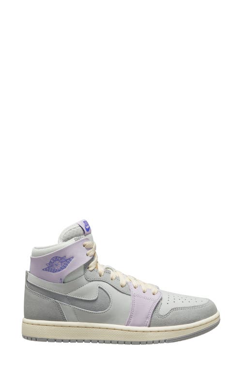 Air Jordan 1 Zoom Comfort 2 High Top Sneaker in Photon Dust/Smoke Grey/Grape