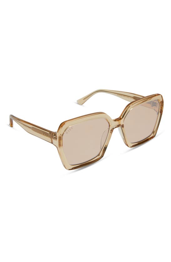 Shop Diff Sloane 54mm Square Sunglasses In Honey Crystal Flash