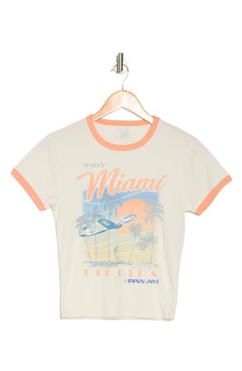 Vinyl Icons Pan Am Miami Ringer Graphic T-shirt In Marshmallow