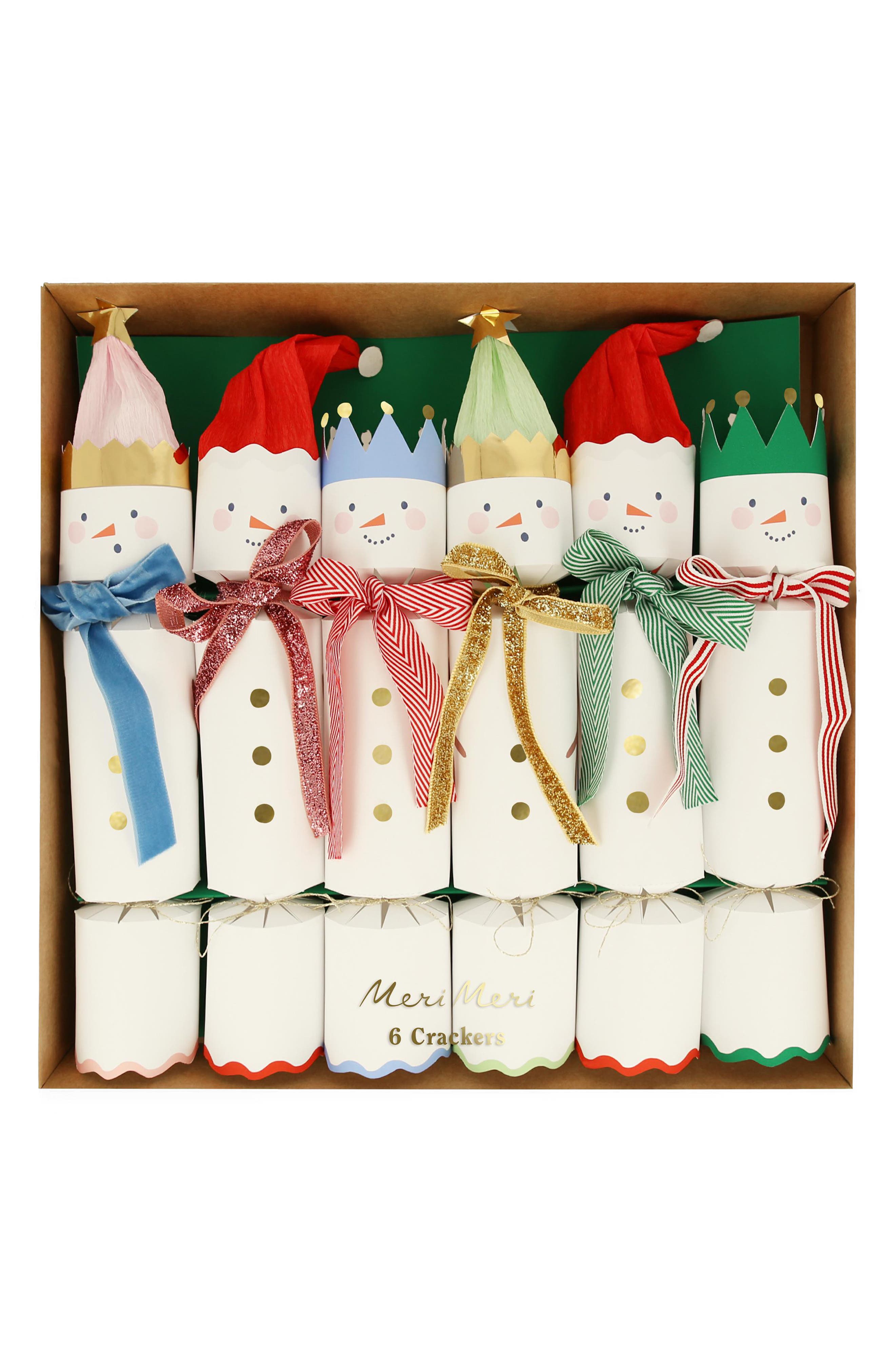 Meri Meri 6-Pack Snowman Christmas Crackers in Snowmen 