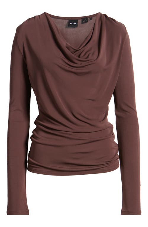 Shop Hugo Boss Boss Eseyana Cowl Neck Top In Nightfall Burgundy