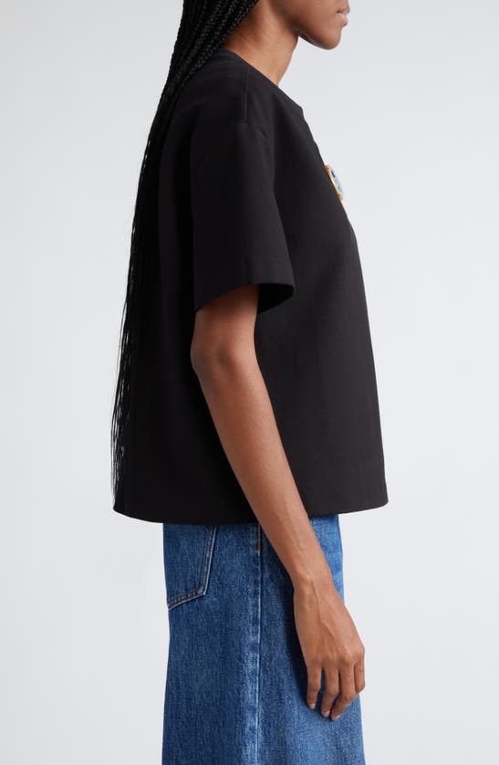 Shop Area Crystal Eyelet Relaxed Fit T-shirt In Black
