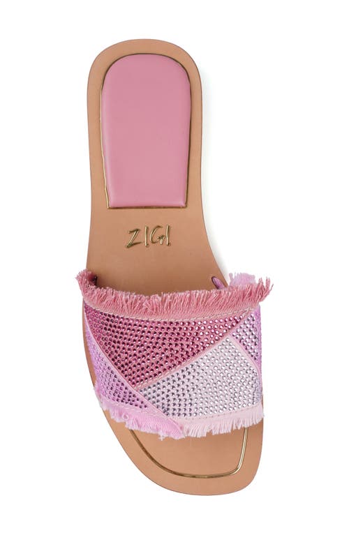 Zigi Tamy Rhinestone Slide Sandal In Pink Denim