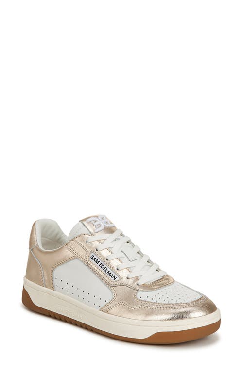 Shop Sam Edelman Harper Sneaker In Gold Leaf/white