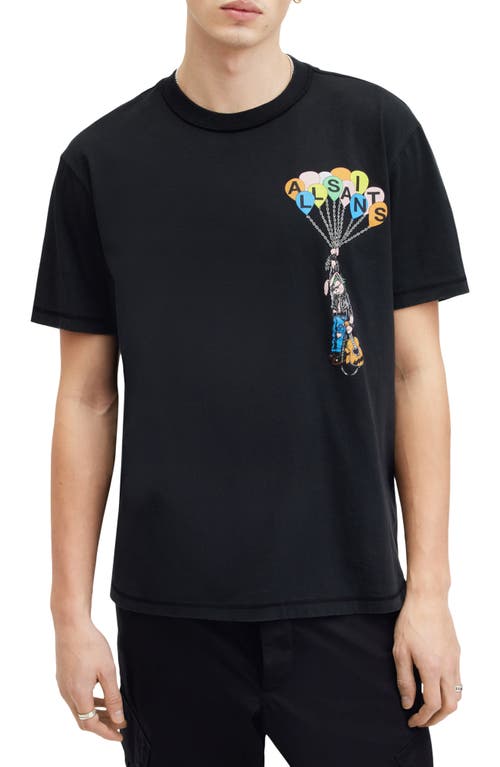 AllSaints Lofty Cotton Graphic T-Shirt Washed Black at Nordstrom,