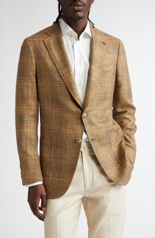 ISAIA Domenico Plaid Sport Coat in Medium Brown 