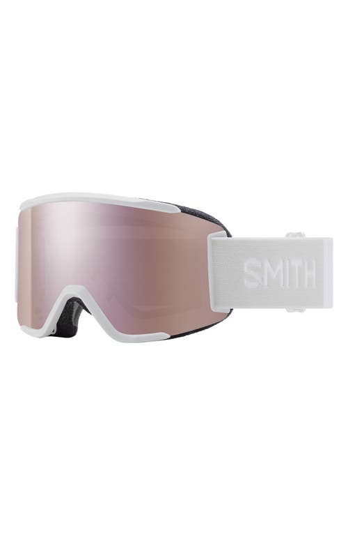 Smith Squad 180mm Chromapop™ Snow Goggles In White Vapor/rose Gold Mirror