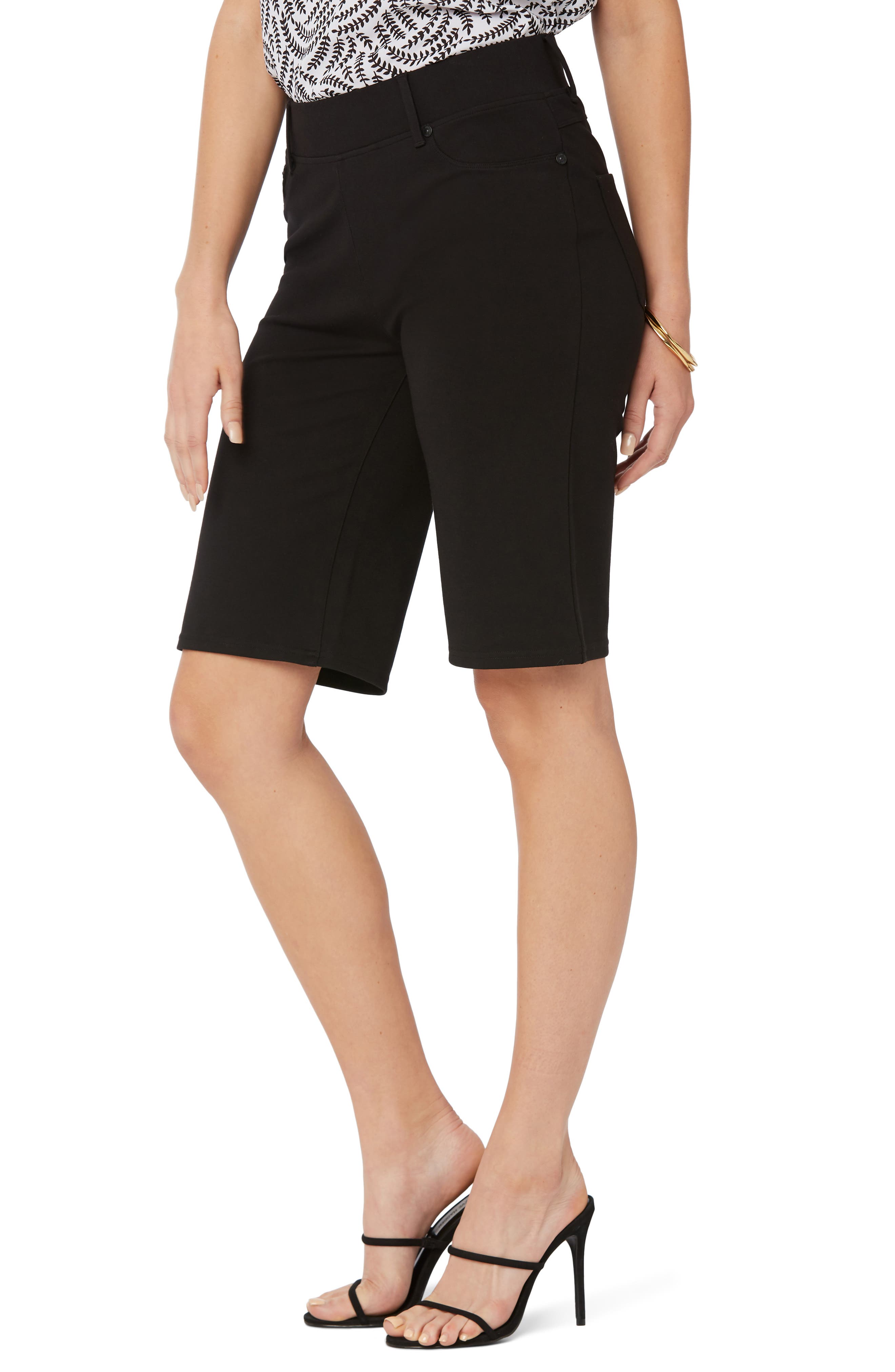 ladies black bermuda shorts