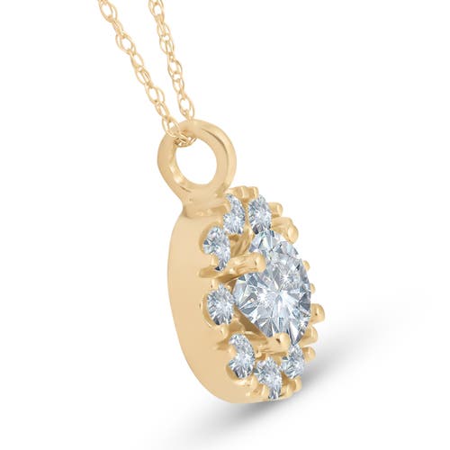 Bliss Diamond 14k Gold 1 1/2ct Circle Round Lab Grown Diamond Pendant Necklace In 14k Yellow Gold