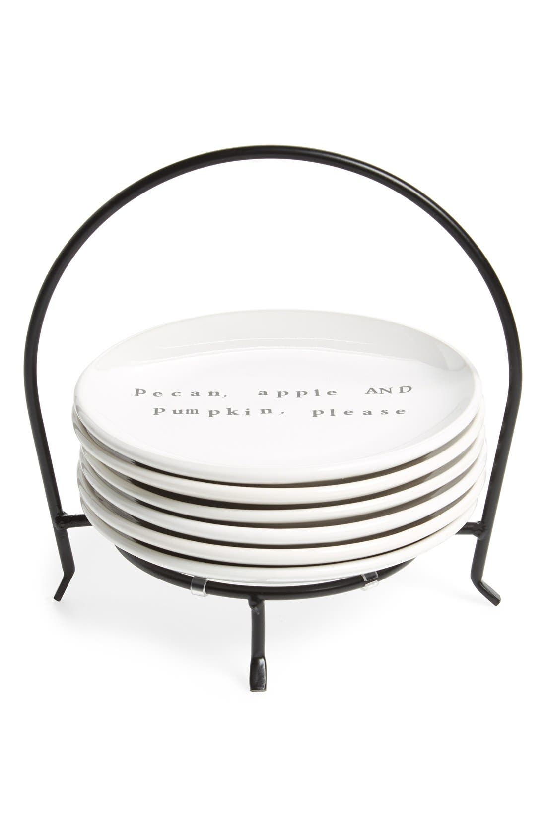 Signature Housewares Thanksgiving Plates & Caddy (Set of 6) Nordstrom