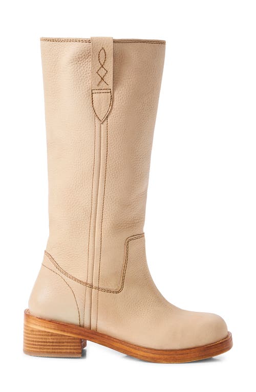 Shop Free People Blaze Block Heel Boot In Parchment Leather