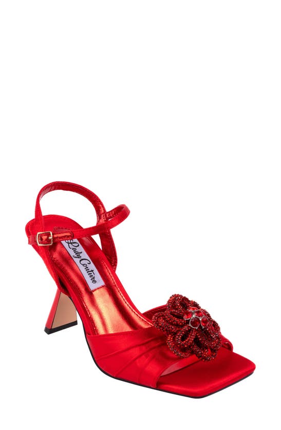 Lady Couture Women's Lilly Embellished Stiletto Sandals In Red