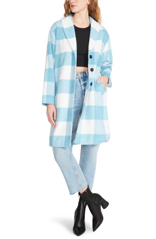 Berries and Cream Buffalo Check Coat in Pale Blue Check