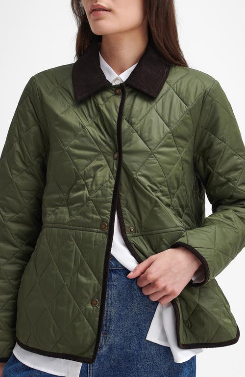 Barbour Delphinium Quilted Jacket In Olive