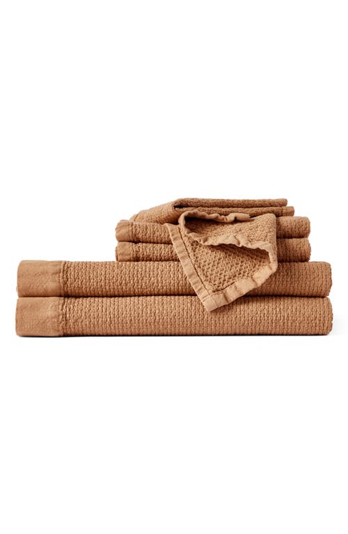 Coyuchi Adriatic 6-Piece Organic Cotton Towel Set in Ginger 