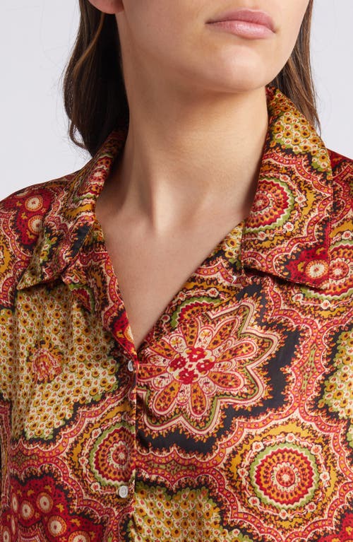 Shop The Great . The Richmond Medallion Print Camp Shirt In Patchwork Print