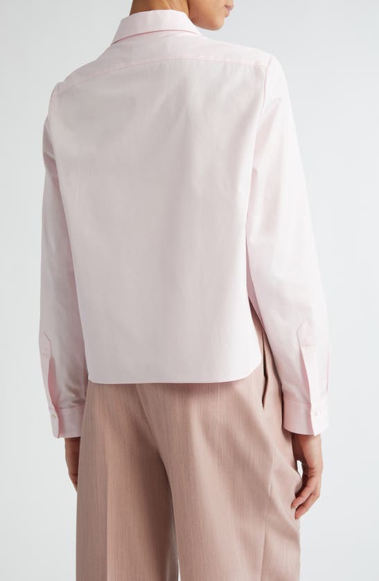Shop Partow Lara Cotton Poplin Crop Button-up Shirt In Blush