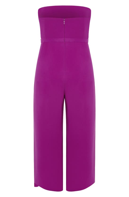 Shop City Chic Attract Strapless Jumpsuit In Magenta