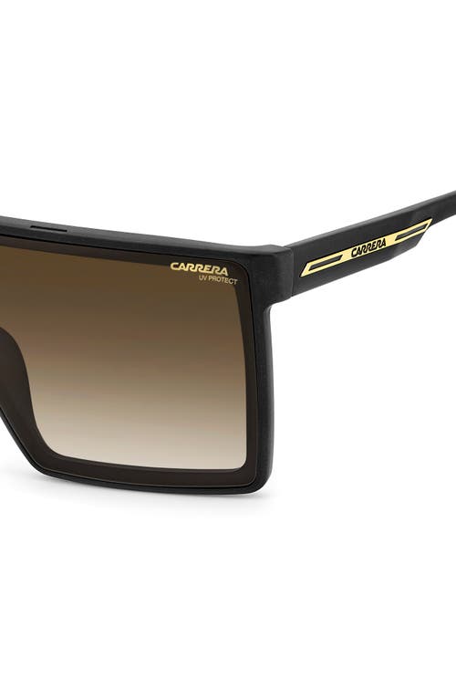 Carrera Eyewear 99mm Oversize Gradient Shield Sunglasses In Matte Black/black Brown Green