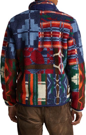 POLO RALPH LAUREN BONDED PILE FLEECE JACKET, Orange Men's Teddy Coat