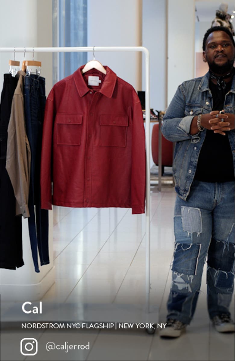 Topman Faux Leather Shirt Jacket | Nordstrom