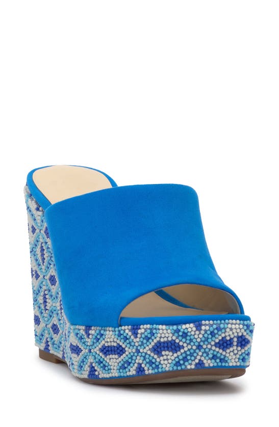 Shop Jessica Simpson Shantelle Wedge Slide Sandal In Atlantic Blue