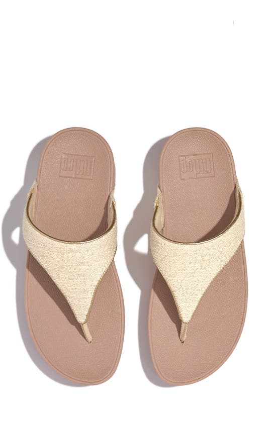 Shop Fitflop Lulu Shimmerweave Flip Flop In Stone Beige Mix