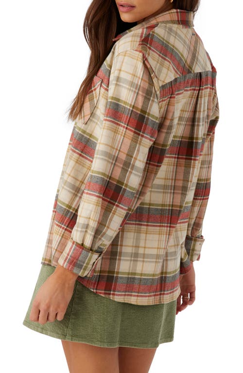 O'NEILL O'NEILL LOGAN BRUSHED FLANNEL BUTTON-UP TOP 