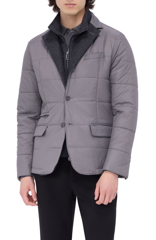 Bugatchi Quilted Water Repellent Nylon Blazer with Bib in Anthracite 