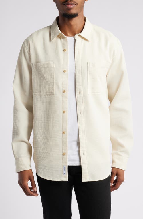 Shop Original Penguin Cotton Blend Waffle Texture Button-up Shirt In Birch