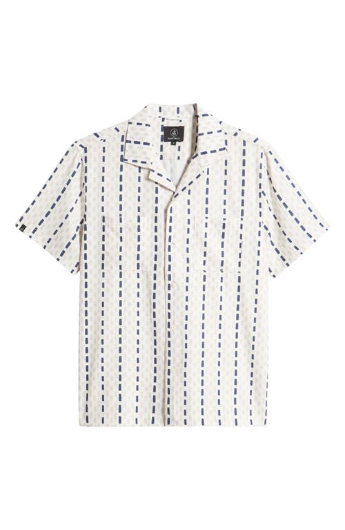 Shop Swannies Dean Broken Stripe Camp Shirt In Tan