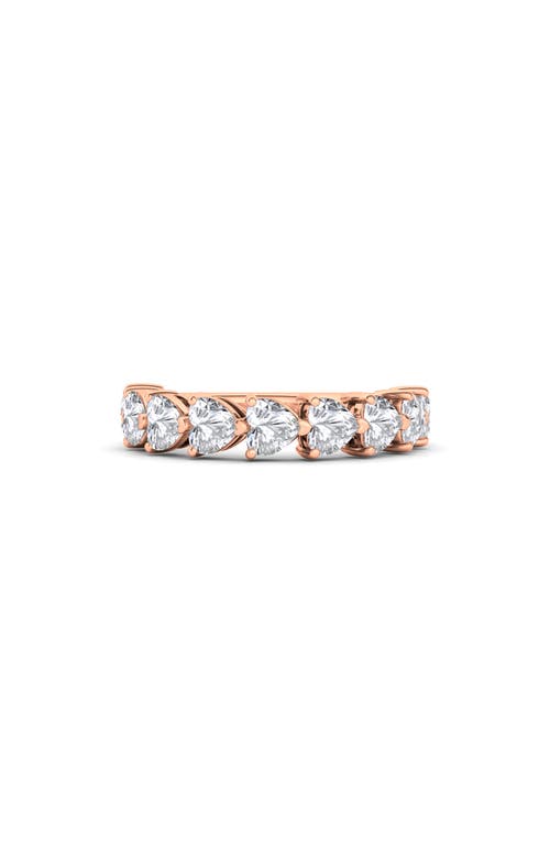 Shop Hautecarat Heart Cut Lab Created Diamond Half Eternity Ring In Rose Gold